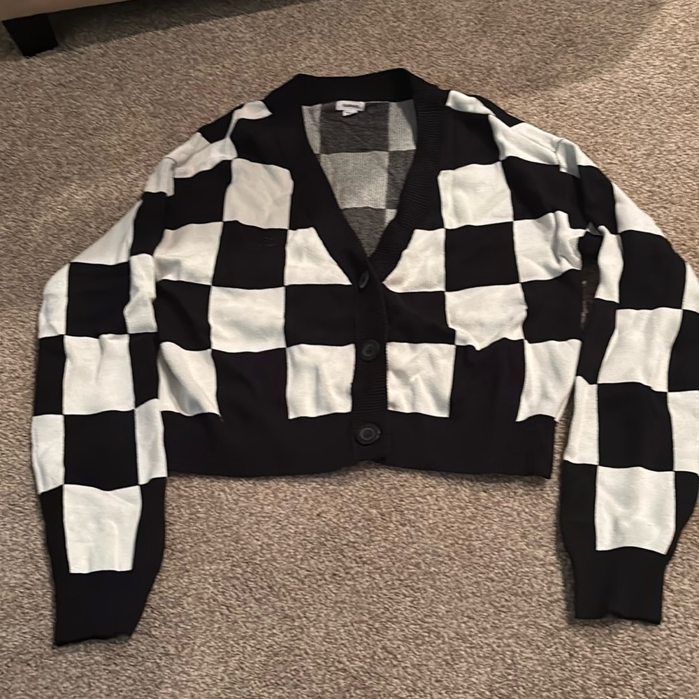 Garage black & white cardigan